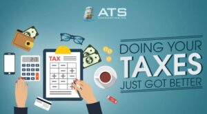 ATS Accounting graphics promoting personal tax services by a local accounting firm