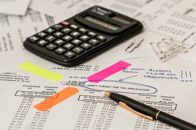 accounting balance sheets, notes and calculator