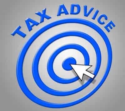 Tax Advice words and bullseye and Preparation for individuals and business ATS Accounting Edmonton